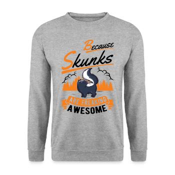 Parce que les mouffettes sont des mouffettes géniales - Sweat-shirt Unisexe - gris chiné - Devant - Alina (178cm) & Michal (187cm)