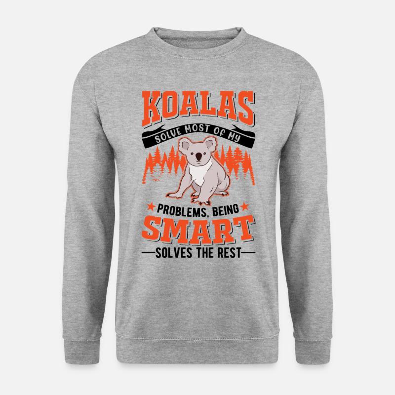 Koala Geschenk Koalabär - Unisex Pullover - Weißgrau meliert