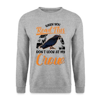 Crow Raven Crow Crow Husbandry Crow Breeder - Unisex Sweatshirt - salt & pepper - Front - Alina (178cm) & Michal (187cm)