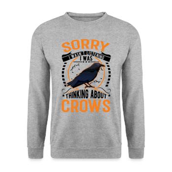 Crow Raven Crow Crow Husbandry Crow Breeder - Unisex Sweatshirt - salt & pepper - Front - Alina (178cm) & Michal (187cm)