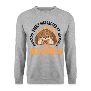 Facilement distrait par les hérissons Igel - Sweat-shirt Unisexe - gris chiné - Devant - Alina (178cm) & Michal (187cm)