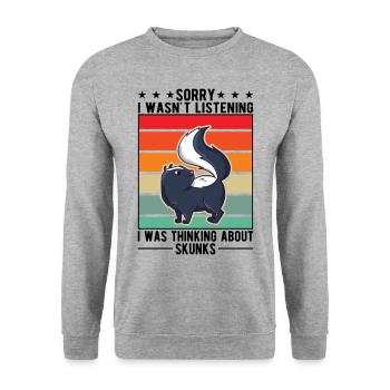 Cadeau Skunk - Sweat-shirt Unisexe - gris chiné - Devant - Alina (178cm) & Michal (187cm)