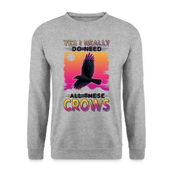 Crow Gift Raven Crow - Unisex Sweatshirt - salt & pepper - Front - Alina (178cm) & Michal (187cm)