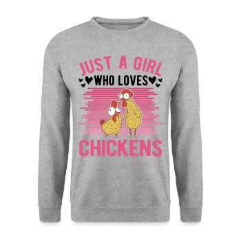 Chickens Girl Farmer Chicken Farmer - Unisex Sweatshirt - salt & pepper - Front - Alina (178cm) & Michal (187cm)