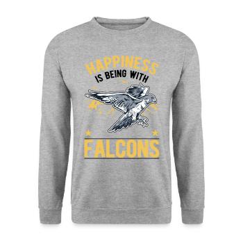 Falke Glück Falknerei Falkner - Unisex Sweatshirt - salt & pepper - Front - Alina (178cm) & Michal (187cm)