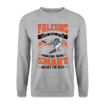 Falke Falkner Kestrel Falconry Falkner - Unisex Sweatshirt - salt & pepper - Front - Alina (178cm) & Michal (187cm)
