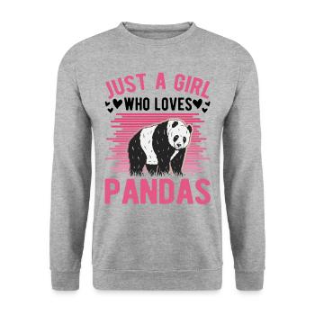 Juste une fille qui aime les pandas Mädchen - Sweat-shirt Unisexe - gris chiné - Devant - Alina (178cm) & Michal (187cm)