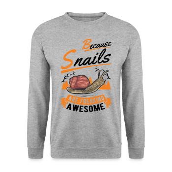 Parce que les escargots sont des escargots géniaux - Sweat-shirt Unisexe - gris chiné - Devant - Alina (178cm) & Michal (187cm)