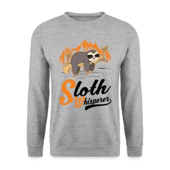 Faultier Flüsterer Sloth Whisperer - Unisex Sweatshirt - salt & pepper - Front - Alina (178cm) & Michal (187cm)