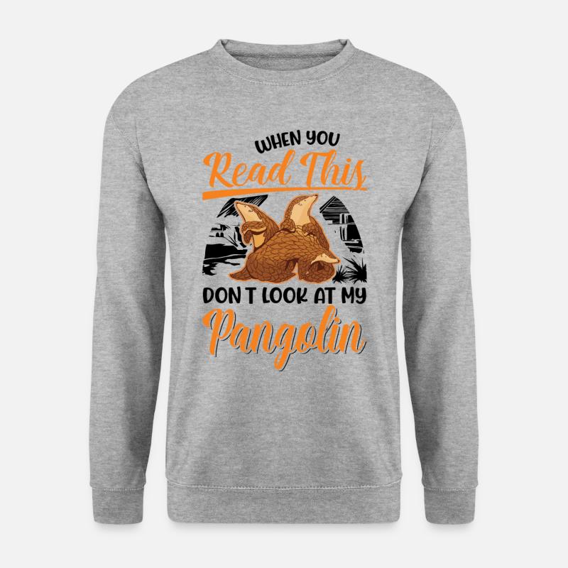 Pangolin Geschenk Schuppentier - Unisex Pullover - Weißgrau meliert