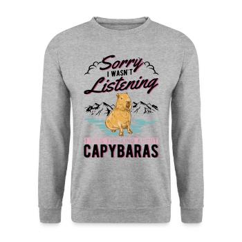 Capybara Gift Capibara capybara - Unisex Sweatshirt - salt & pepper - Front - Alina (178cm) & Michal (187cm)