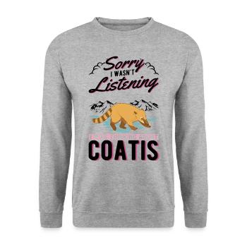 Coati Gift Proboscis Coati - Unisex Sweatshirt - salt & pepper - Front - Alina (178cm) & Michal (187cm)