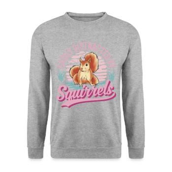 Facilement distrait par les écureuils Eichhörnchen - Sweat-shirt Unisexe - gris chiné - Devant - Alina (178cm) & Michal (187cm)