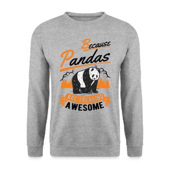 Panda Lover Panda Bear Gift - Unisex Sweatshirt - salt & pepper - Front - Alina (178cm) & Michal (187cm)