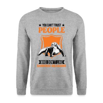 Dragon de Komodo Moniteur de dragon de Komodo Dragon de Komodo Dragon de Komodo - Sweat-shirt Unisexe - gris chiné - Devant - Alina (178cm) & Michal (187cm)
