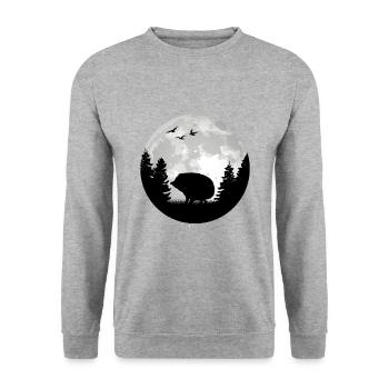 Hedgehog Moon Spine Ligel - Unisex Sweatshirt - salt & pepper - Front - Alina (178cm) & Michal (187cm)