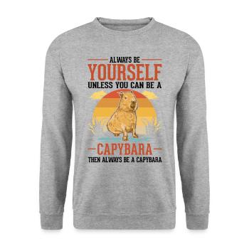 Sois toujours toi-même Capybara Wasserschwein Capibara - Sweat-shirt Unisexe - gris chiné - Devant - Alina (178cm) & Michal (187cm)