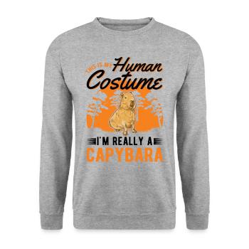 Capybara Human Costume Wasserschwein Capibara - Unisex Sweatshirt - salt & pepper - Front - Alina (178cm) & Michal (187cm)