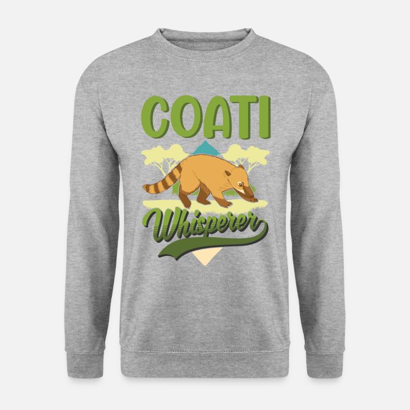 Nasenbär Flüsterer Rüsselbär Coati - Unisex Pullover - Weißgrau meliert