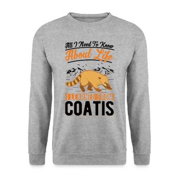 Coati Gift Proboscis Bear Coati - Unisex Sweatshirt - salt & pepper - Front - Alina (178cm) & Michal (187cm)