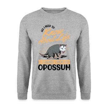 Opossum Cadeau Marsupial Opossum - Sweat-shirt Unisexe - gris chiné - Devant - Alina (178cm) & Michal (187cm)