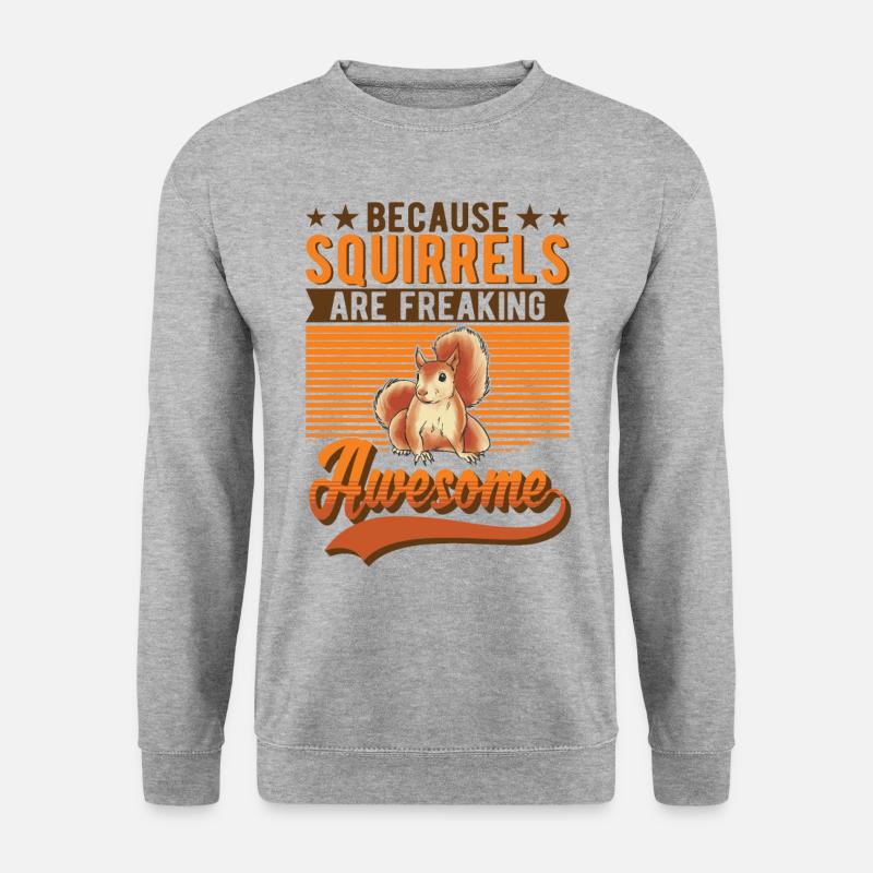 Eichhörnchen Geschenk Squirrel Grauhörnchen - Unisex Pullover - Weißgrau meliert