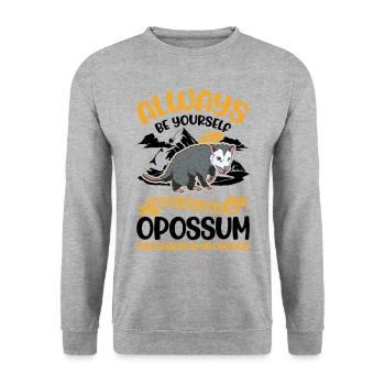 Opossum Cadeau Marsupial Opossum - Sweat-shirt Unisexe - gris chiné - Devant - Alina (178cm) & Michal (187cm)