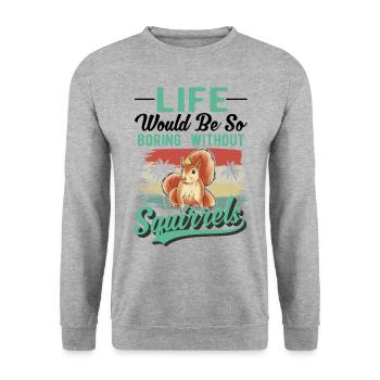 Squirrel Gift Squirrel Grey Squirrel - Unisex Sweatshirt - salt & pepper - Front - Alina (178cm) & Michal (187cm)