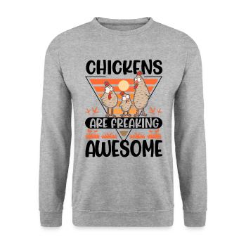 Chickens Farmer Chicken Gift Farmer - Unisex Sweatshirt - salt & pepper - Front - Alina (178cm) & Michal (187cm)