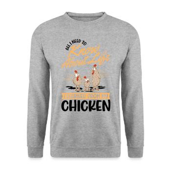 Chickens Chicken Breeding Chicken Farmer - Unisex Sweatshirt - salt & pepper - Front - Alina (178cm) & Michal (187cm)