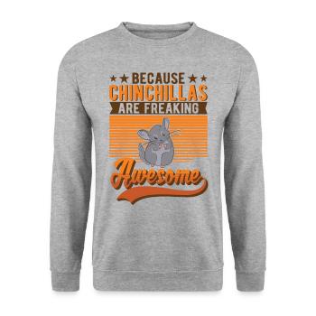 Because Chinchillas are freaking awesome - Unisex Pullover - Weißgrau meliert - Vorne - Alina (178cm) & Michal (187cm)