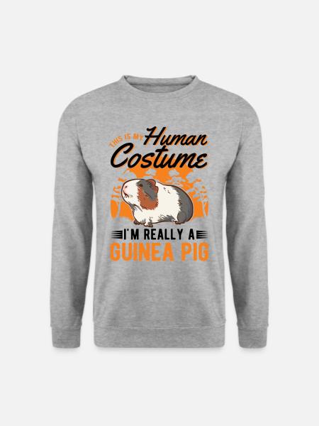 Meerschweinchen Kostüm Halloween - Unisex Pullover - Weißgrau meliert
