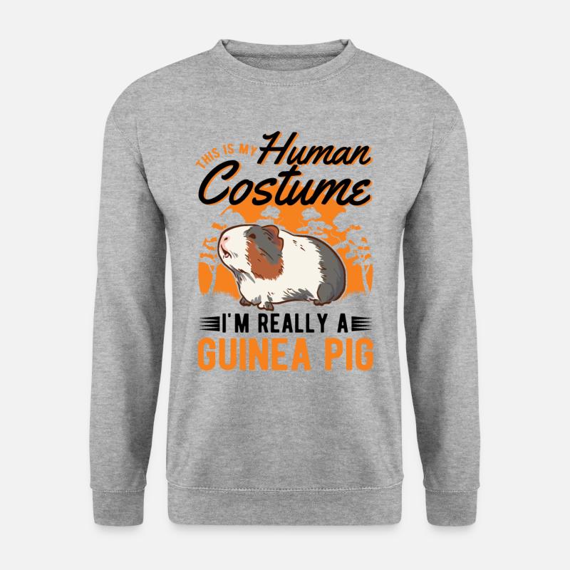 Meerschweinchen Kostüm Halloween - Unisex Pullover - Weißgrau meliert
