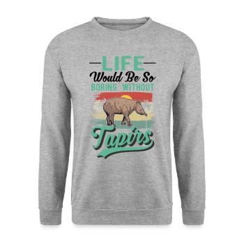 Tapir Gift Lowland Tapir Tapirdae Tapir - Unisex Sweatshirt - salt & pepper - Front - Alina (178cm) & Michal (187cm)