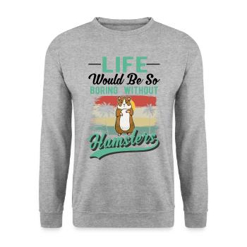 Hamster Propriétaire Hamster doré Hamster - Sweat-shirt Unisexe - gris chiné - Devant - Alina (178cm) & Michal (187cm)