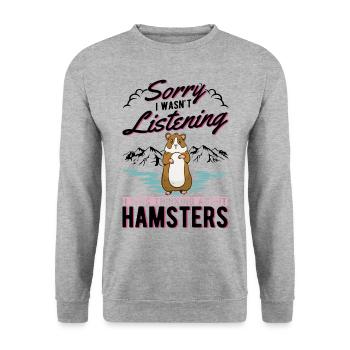 Hamster Hamster Wheel Gold Hamster Hamster - Unisex Sweatshirt - salt & pepper - Front - Alina (178cm) & Michal (187cm)