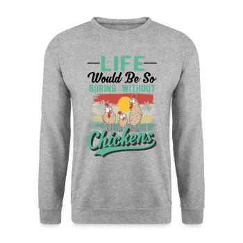 Poulets Éleveur de poulet Éleveur Éleveur - Sweat-shirt Unisexe - gris chiné - Devant - Alina (178cm) & Michal (187cm)