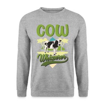 Cow Whisperer Farmer Cattle Breeder Cows - Unisex Sweatshirt - salt & pepper - Front - Alina (178cm) & Michal (187cm)