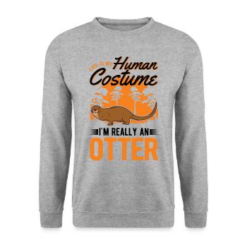 Otter Human CostumeOtter Sea Otter - Unisex Sweatshirt - salt & pepper - Front - Alina (178cm) & Michal (187cm)