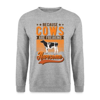 Cow cattle breeder farmer farmer cows - Unisex Sweatshirt - salt & pepper - Front - Alina (178cm) & Michal (187cm)