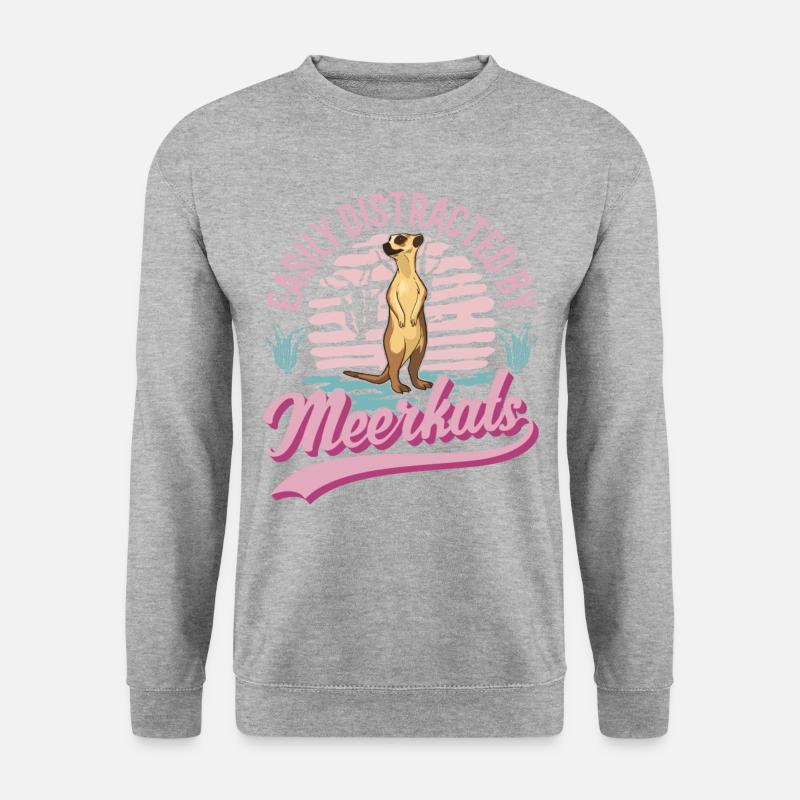 Erdmännchen Geschenk Meerkat - Unisex Pullover - Weißgrau meliert