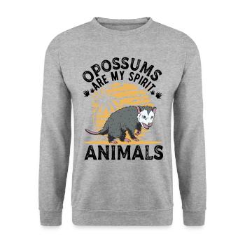 Opossum Spirit Animal Possum Marsupial - Sweat-shirt Unisexe - gris chiné - Devant - Alina (178cm) & Michal (187cm)