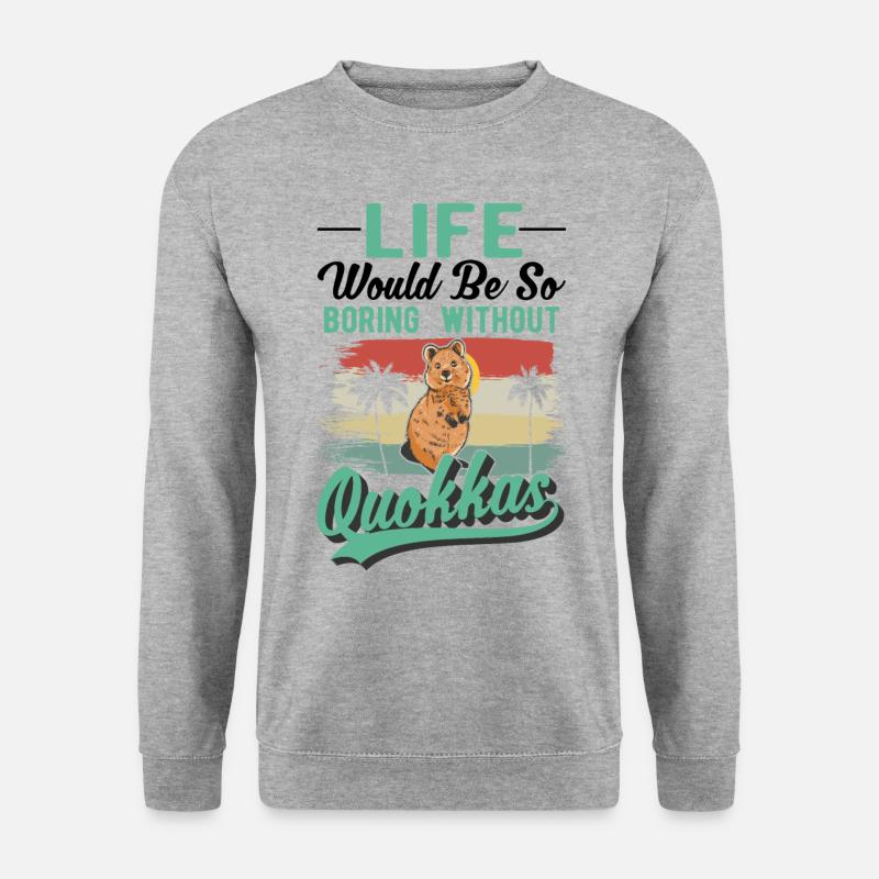 Quokka Geschenk Kurzschwanzkänguru - Unisex Pullover - Weißgrau meliert