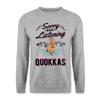 Quokka Gift Short-tailed Kangaroo - Unisex Sweatshirt - salt & pepper - Front - Alina (178cm) & Michal (187cm)
