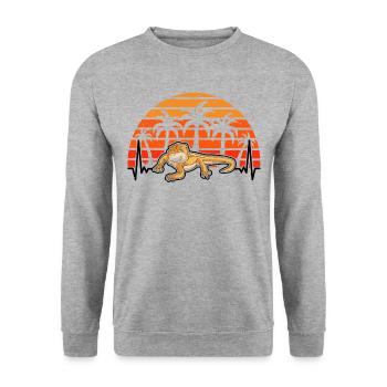 Battement de cœur de dragon barbu - Sweat-shirt Unisexe - gris chiné - Devant - Alina (178cm) & Michal (187cm)