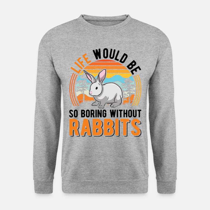 Kaninchen Geschenk Häschen Hase Kaninchen - Unisex Pullover - Weißgrau meliert