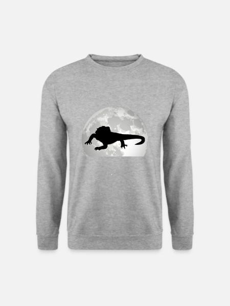 Bearded dragon moon - Unisex Sweatshirt - salt & pepper