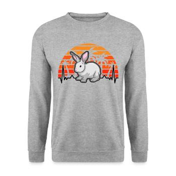 Rabbit Heartbeat Rabbit Retro - Unisex Sweatshirt - salt & pepper - Front - Alina (178cm) & Michal (187cm)