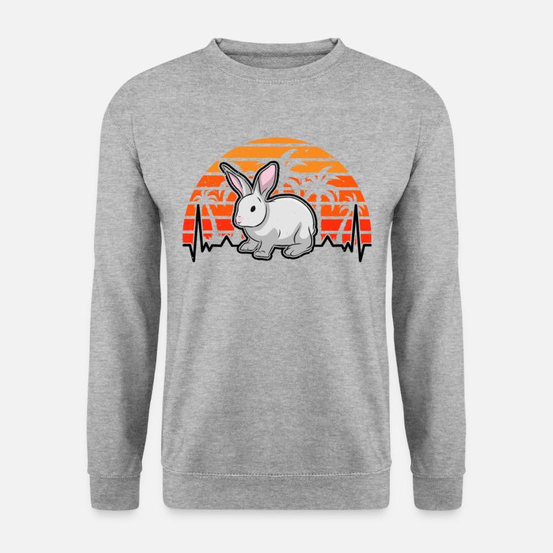 Rabbit Heartbeat Rabbit Retro - Unisex Sweatshirt - salt & pepper