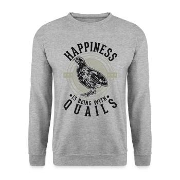Quail Luck Quail Breeding Quail Breeder - Unisex Sweatshirt - salt & pepper - Front - Alina (178cm) & Michal (187cm)